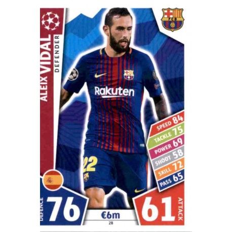 Aleix Vidal Barcelona 28 Match Attax Champions 2017-18