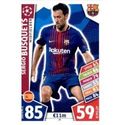 Sergio Busquets Barcelona 29 Match Attax Champions 2017-18