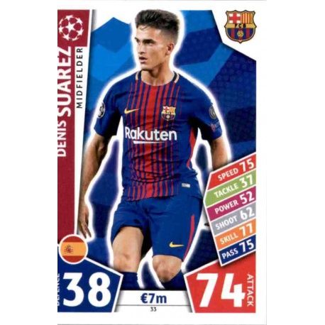 Denis Suárez Barcelona 33 Match Attax Champions 2017-18