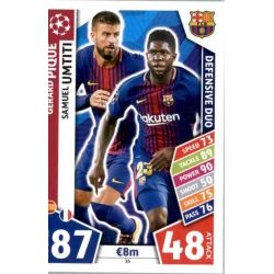 Gerard Piqué - Samuel Umtiti - Defensive Duo Barcelona 36 Match Attax Champions 2017-18