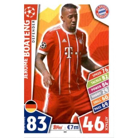 Jérôme Boateng Bayern Munich 60 Match Attax Champions 2017-18