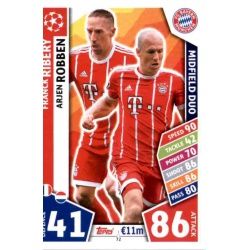 Franck Ribéry - Arjen Robben - Midfield Duo Bayern Munich 72 Match Attax Champions 2017-18