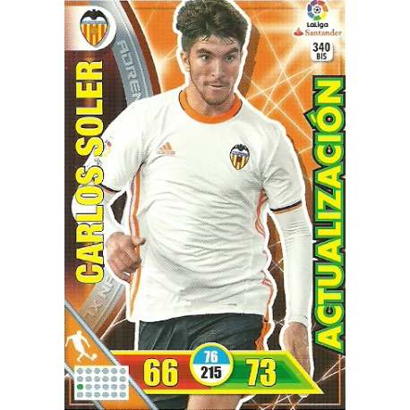 Carlos Soler Nuevo Fichaje 340 bis Adrenalyn XL La Liga 2016-17