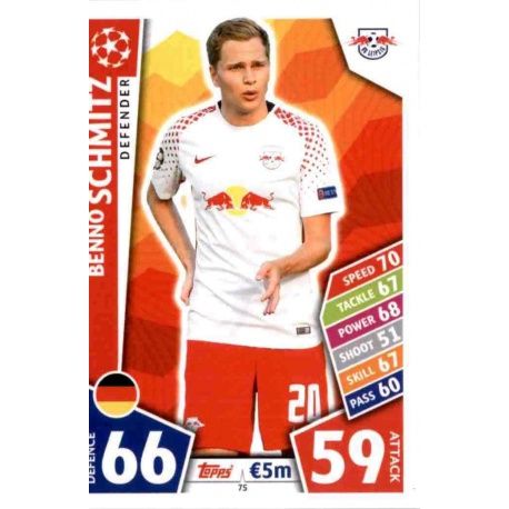 Benno Schmitz RB Leipzig 75 Match Attax Champions 2017-18