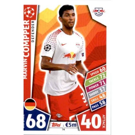 Marvin Compper RB Leipzig 78 Match Attax Champions 2017-18