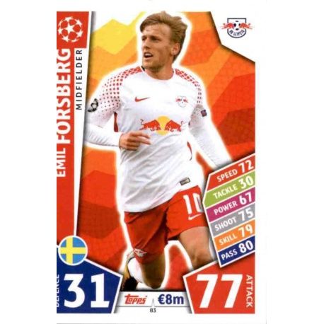Emil Forsberg RB Leipzig 83 Match Attax Champions 2017-18