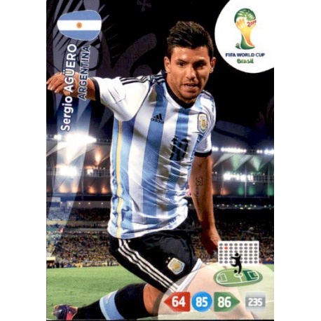 Sergio Agüero Argentina 15 Adrenalyn XL Brasil 2014