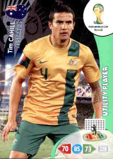 #017-AUSTRALIA-TIM CAHILL-FOIL TOPPS MATCH ATTAX  BRAZIL 2014 WORLD CUP 