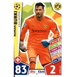 Roman Bürki Borussia Dortmund 92 Match Attax Champions 2017-18