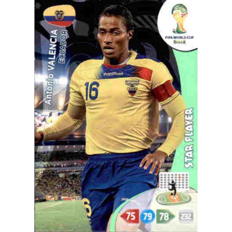 Antonio Valencia Star Player Ecuador 122 Adrenalyn XL Brasil 2014