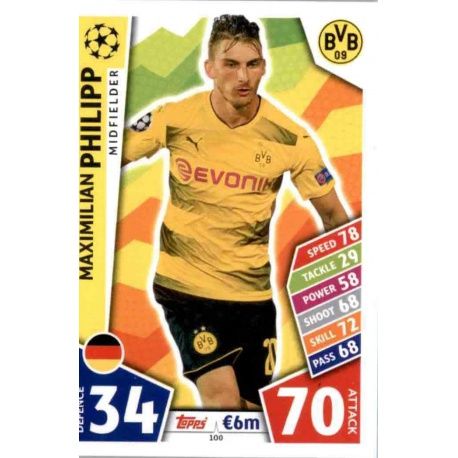 Maximilian Philipp Borussia Dortmund 100 Match Attax Champions 2017-18