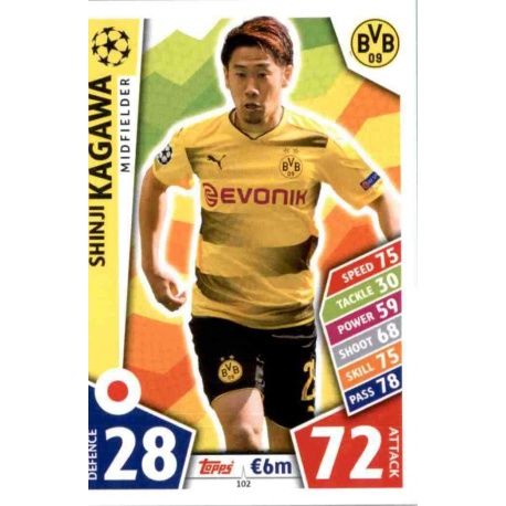 Shinji Kagawa Borussia Dortmund 102 Match Attax Champions 2017-18