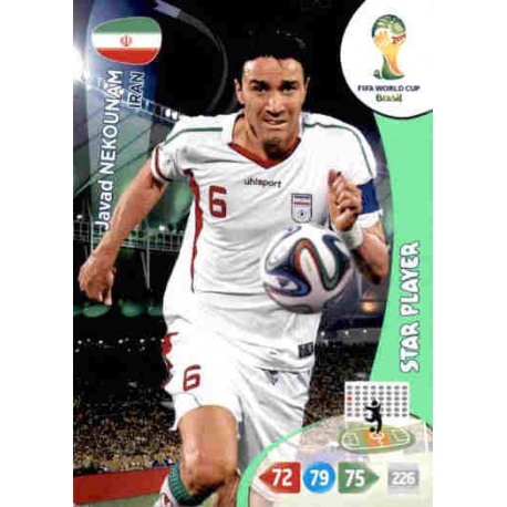 Javad Nekounam Star Player Iran 205 Adrenalyn XL Brasil 2014