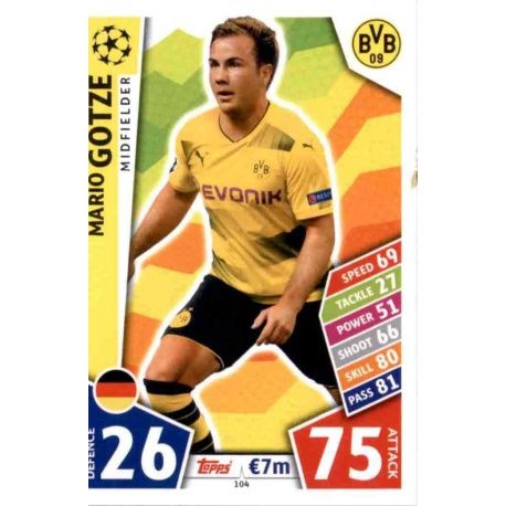Mario Götze Borussia Dortmund 104 Match Attax Champions 2017-18