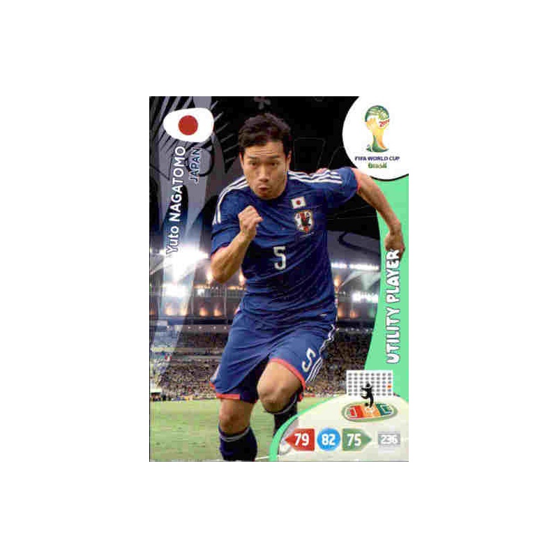 N°225 YUTO NAGATOMO # UTILITY JAPAN PANINI CARD ADRENALYN WORLD CUP BRAZIL 2014 