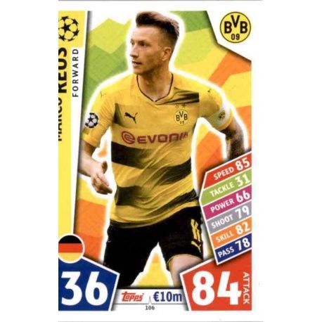 Marco Reus Borussia Dortmund 106 Match Attax Champions 2017-18