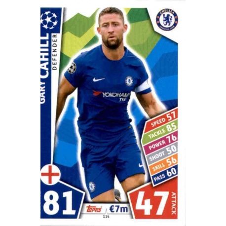 Gary Cahill Chelsea 114 Match Attax Champions 2017-18