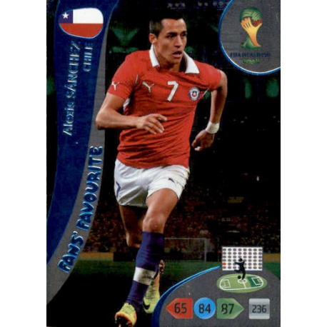 Alexis Sánchez Fan's Favourite Chile 330 Adrenalyn XL Brasil 2014