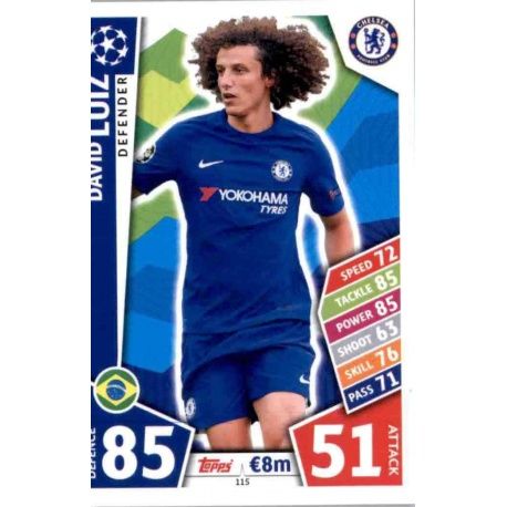 David Luiz Chelsea 115 Match Attax Champions 2017-18