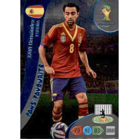 Xavi Hernández Fan's Favourite España 337 Adrenalyn XL Brasil 2014