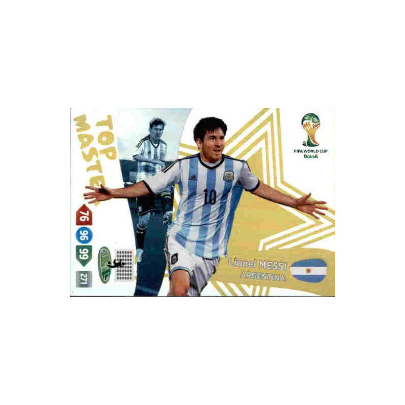 Panini Adrenalyn XL World Cup 2014-406 Top Master Lionel Messi 