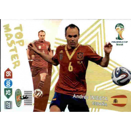 Andrés Iniesta Top Master España 410 Adrenalyn XL Brasil 2014