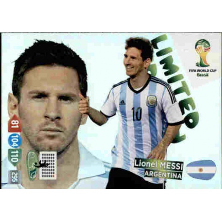 Lionel Messi Limited Edition Argentina Adrenalyn XL Brasil 2014