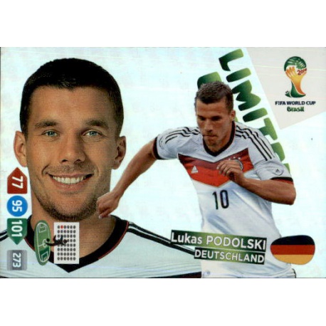 Lukas Podolski Limited Edition Deutschland Adrenalyn XL Brasil 2014