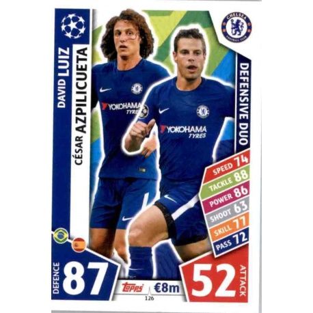 David Luiz - César Azpilicueta - Defensive Duo Chelsea 126 Match Attax Champions 2017-18
