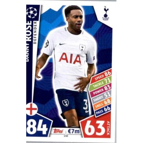 Danny Rose Tottenham Hotspur 130 Match Attax Champions 2017-18