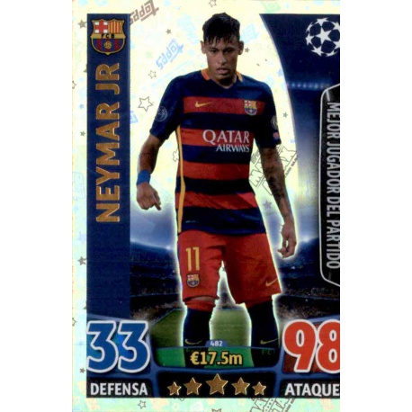 Neymar Jr Mejor Jugador Match Attax 2016-17 Neymar Jr