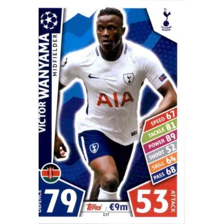 Victor Wanyama Tottenham Hotspur 137 Match Attax Champions 2017-18