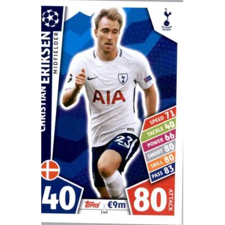Christian Eriksen Tottenham Hotspur 140 Match Attax Champions 2017-18