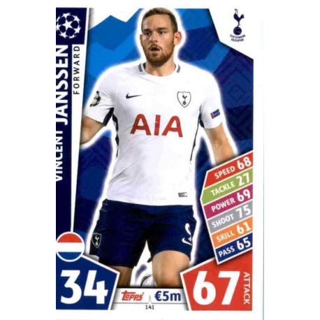 Vincent Janssen Tottenham Hotspur 141 Match Attax Champions 2017-18