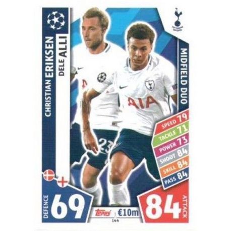 Christian Eriksen - Dele Alli - Midfield Duo Tottenham Hotspur 144 Match Attax Champions 2017-18