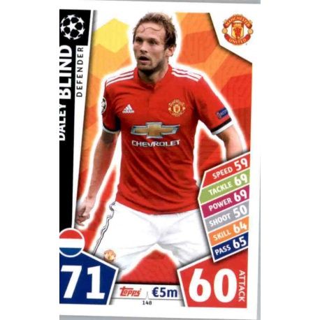 Daley Blind Manchester United 148 Match Attax Champions 2017-18