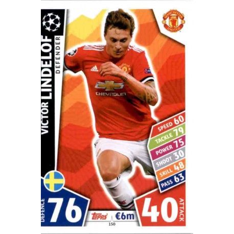 Victor Lindelöf Manchester United 150 Match Attax Champions 2017-18