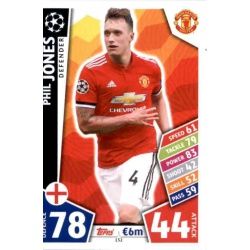 Phil Jones Manchester United 152 Match Attax Champions 2017-18