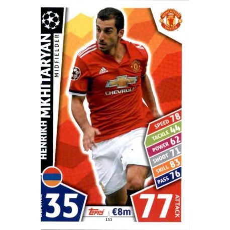 Henrikh Mkhitaryan Manchester United 153 Match Attax Champions 2017-18