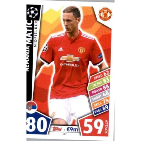 Nemanja Matić Manchester United 157 Match Attax Champions 2017-18