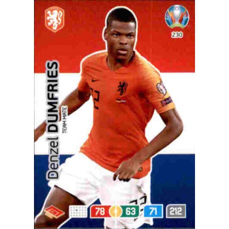 Denzel Dumfries Netherlands 230 Adrenalyn XL Euro 2020