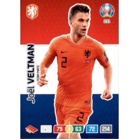 Joel Veltman Netherlands 231 Adrenalyn XL Euro 2020