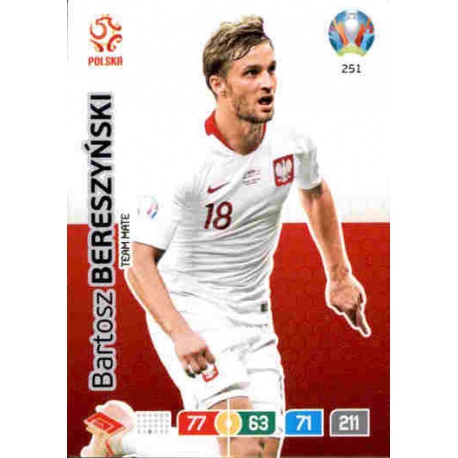 Bartosz Bereszyński Poland 251 Adrenalyn XL Euro 2020