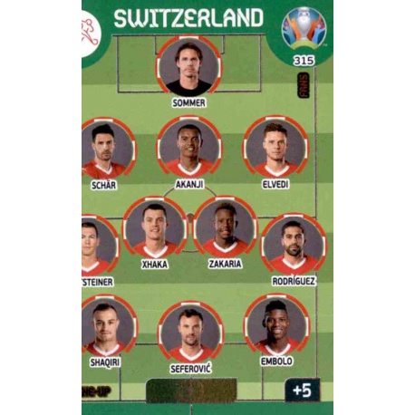 Line-Up Switzerland 315 Adrenalyn XL Euro 2020