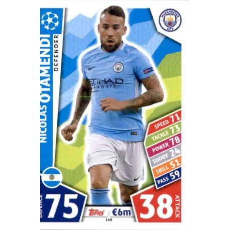 Nicolás Otamendi Manchester City 168 Match Attax Champions 2017-18