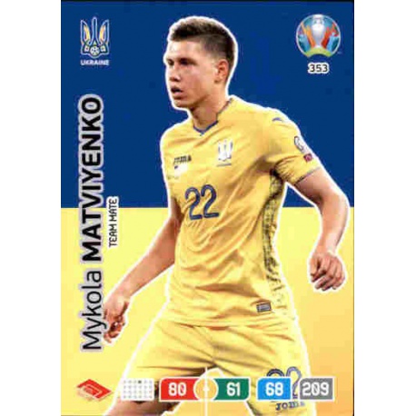 Mykola Matwijenko Ukraine 353 Adrenalyn XL Euro 2020