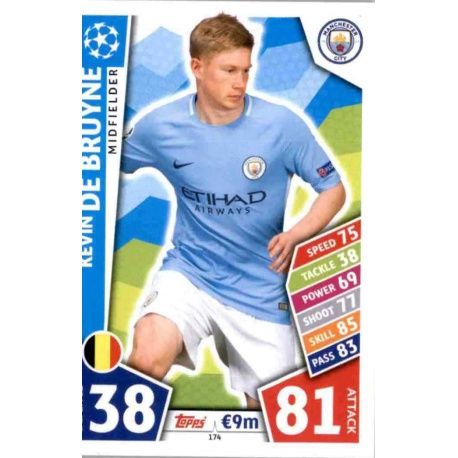 Kevin de Bruyne Manchester City 174 Match Attax Champions 2017-18