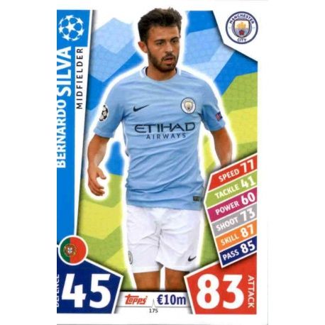 Bernardo Silva Manchester City 175 Match Attax Champions 2017-18