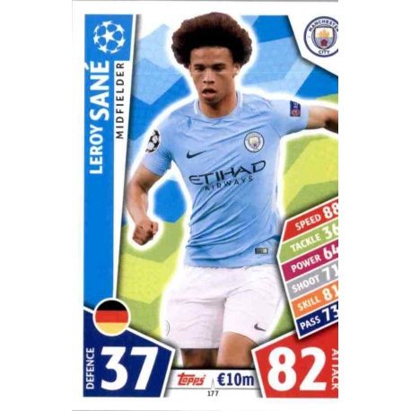 Leroy Sané Manchester City 177 Match Attax Champions 2017-18