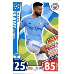 Sergio Agüero Manchester City 179 Match Attax Champions 2017-18